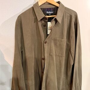 Barbour Men's Olive Moleskin Jacket Overshirt